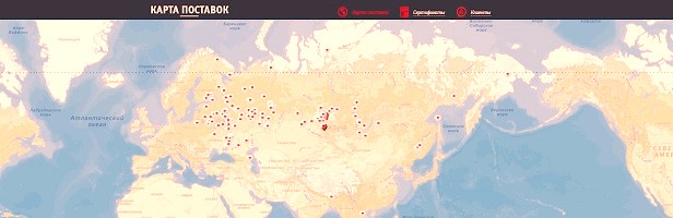 География поставок АМК