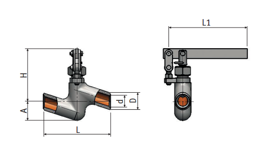 Клапан регулирующий игольчатый с рычажным приводом 9с3-3-2| Фото