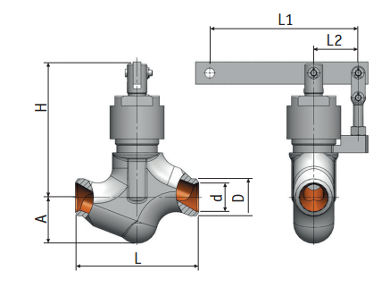 Клапан регулирующий игольчатый с рычажным приводом 9с-5-5-2| Фото