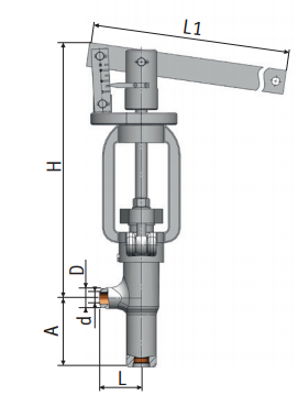 Клапан регулирующий игольчатый с рычажным приводом 1438-20-р (01…13)| Фото